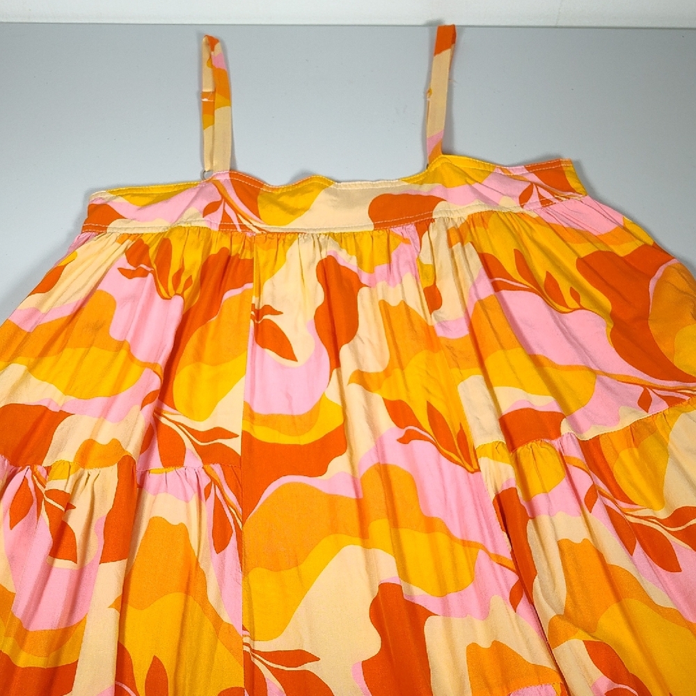ATL Abel the Label sunset colorful tiered boho maxi dress S - Picture 6 of 13